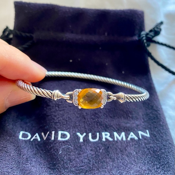 David yurman petite Wheaton bracelet citrine and diamonds size small - Picture 1 of 4